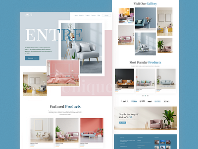 Design Interior - Website concept branding design furniture design gift interior landing page new trend online shop trandy design ui uiux ux website