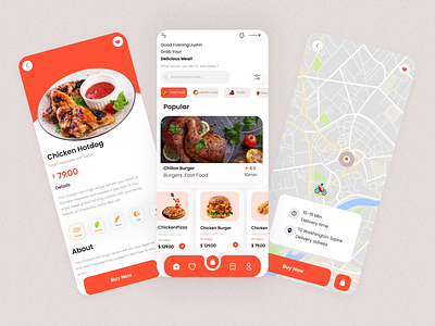 Food App Mobile Design burger app chef app food and drink food delivery services food design food order recipe app restaurant app tracking app uiux