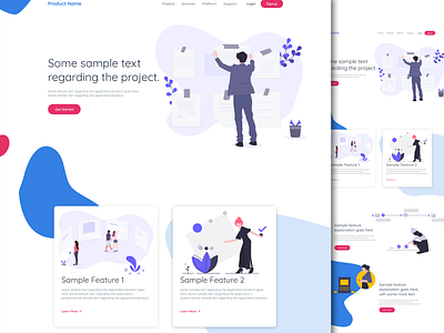 A landing page using Adobe XD and undraw.co home screen homepage landing page landing page design landingpage layout