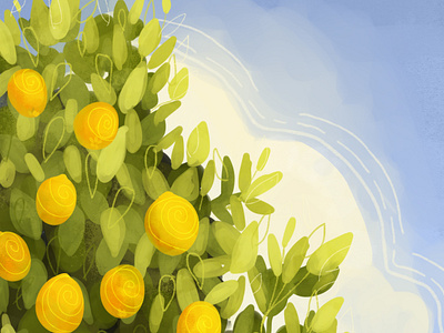 lemon tree illustration art book illustration branding design illustration illustrator