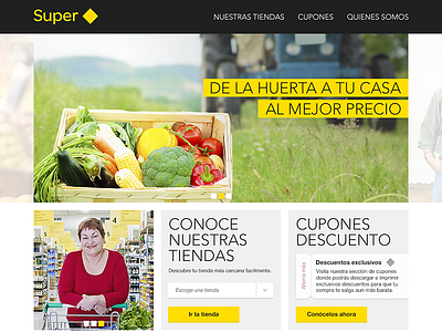 Supermarket corporative home site home responsive. supermarket ui web design