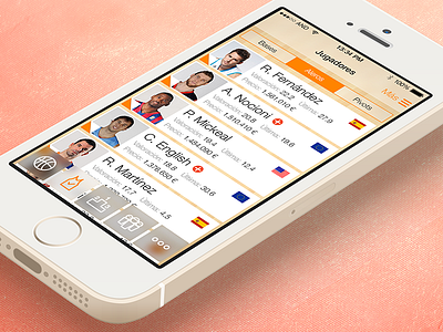 iOS7 Spanish Basketball League game app / 3 acb app basketball blurred ios7 iphone live match screens supermanager ui ux