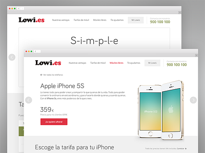 Lowi.es home iphone low cost lowi lowi.es mobile paradigma tecnológico user experience visual design vodafone