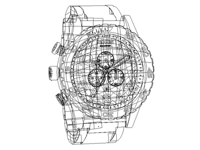 Illustrator Vector watch (Stroke view) clock illustration realistic stroke view vector