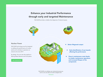 Landing page - Nuclear design experience illustration nuclear ui web website