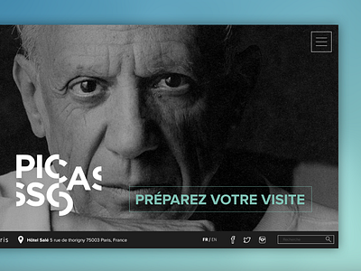 MUSEUM PICASSO SITE + 360° 360 burger experience gradient infos museum nav picasso ui user experience web website