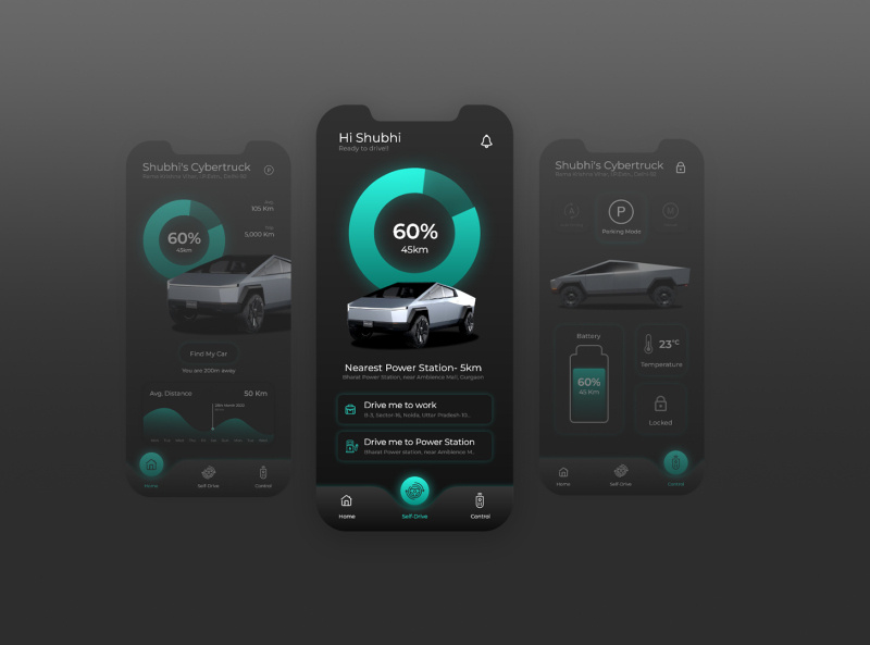 Selfdriven Car Mobile App Control Your Car by Your Smartphone by