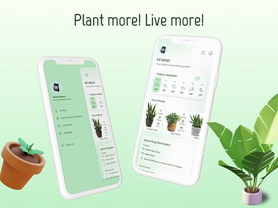 Ux Case Study for Planting App app case study claymorphism figma illustrator minimalism mobile app mobile app design photoshop plant growth tracker planting app plants product design ui ui design uiux user expereince user experience design user interface ux case study