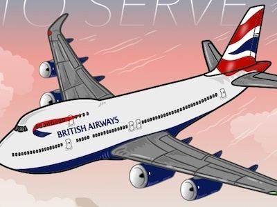 British Airways Poster aeroplane aircraft airline airplane airport airways british business flight holiday plane sky