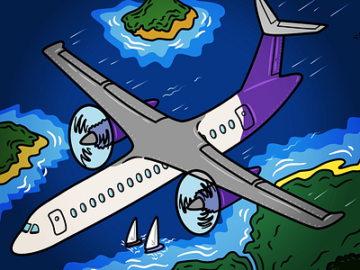 Flight over the islands creative flight illustration illustrator plane travel travelling