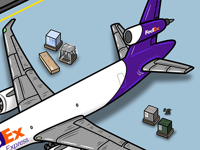 FedEx Illustration aircraft airplane avgeek aviation cargo illustration illustrator logistics packages