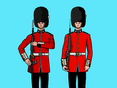 Grenadier and Coldstream Guards army britain coldstream digital drawing grenadier guards history illustration illustrator ipad london