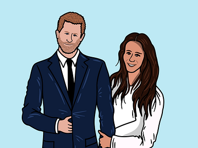 Prince Harry and Meghan Markle british harry illustration illustrator markle meghan prince royals royalty