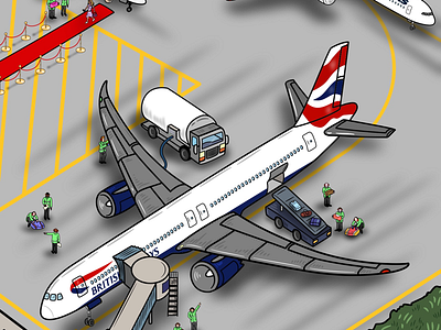 British Airways - Now Boarding aeroplane airlines airplane airport airways avgeek aviation british illustration illustrator plane travel