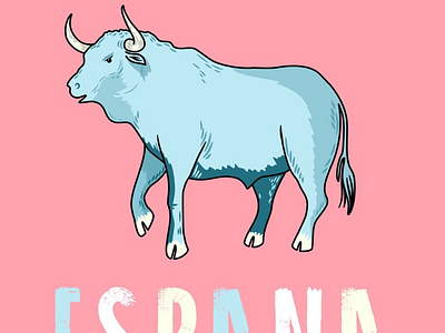 The Blue Bull bull colour espana illustration illustrator mammals spain travel travelling