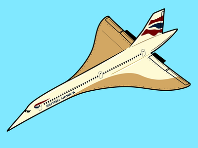 Concorde aircraft airline airways british concorde flight illustration illustrator plane