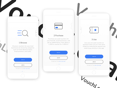 Voucher app concept - Onboarding app ecommerce interaction design mcommerce payment shopping ui uidesign ux uxdesign voucher