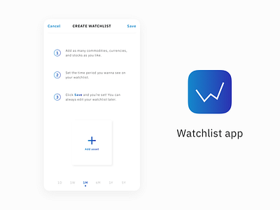 Watchlist app - Create watchlist app finance fintech gradient interaction design investing trading ui uidesign ux uxdesign watchlist