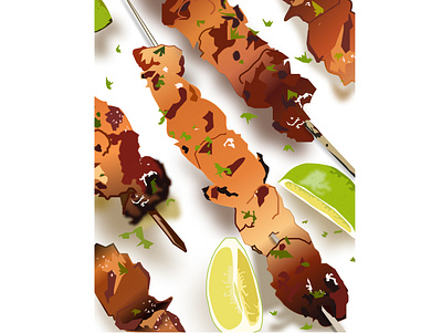 Kebab Skewer Illustration design digitalart figma illustration kebabillustration kebabswekerillustration vectorillustration