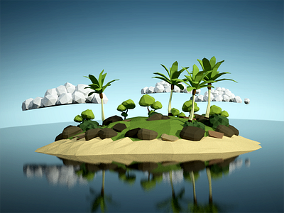 Low poly Island 3dmodeling b3d blender island low poly lowpoly