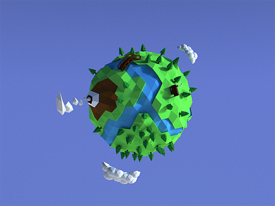 Low Poly Planet 3dmodeling b3d blender low poly lowpoly planet