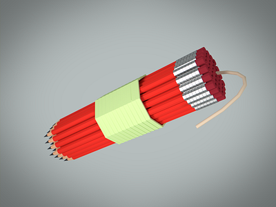 Weapon of Mass Distraction b3d blender low poly lowpoly pencil tnt weapon