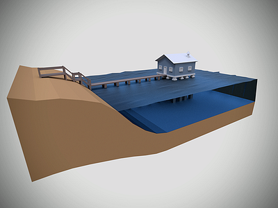 Blender testing 3dmodeling b3d blender house low poly lowpoly sea