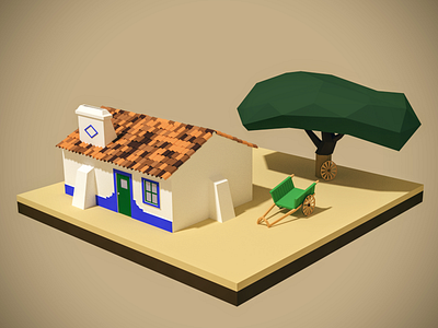 Typical Portuguese houses series 01 3dmodeling alentejo architecture blender house low poly lowpoly portugal