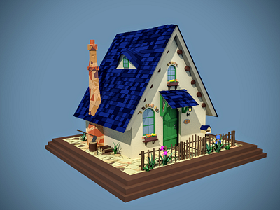Lowpoly Country House 3d modelling architecture b3d blender country house low poly lowpoly