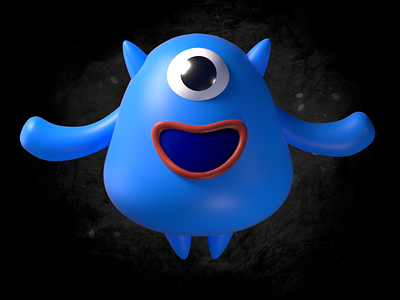 Random Monster b3d blender blue monster