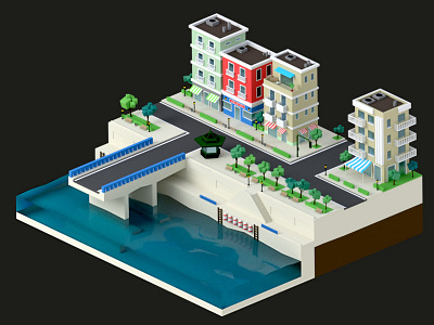 Low poly City 3d 3dmodeling b3d blender3d city low poly lowpoly