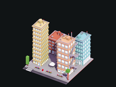 Voxel City Day city lowpoly magicavoxel paste voxel