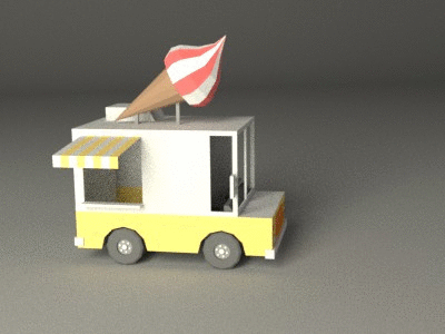 Lowpoly Ice Cream Truck 3d 3dmodeling animation b3d blender low poly lowpoly truck