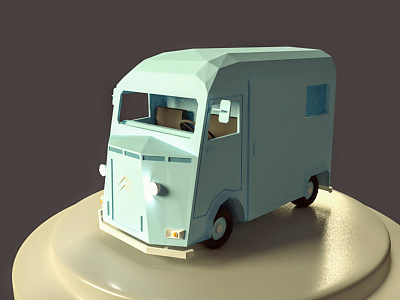 Critroen H Van Low Poly 3d 3dmodeling b3d blender citroen low poly lowpoly truck van