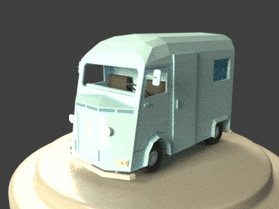 Citroen H Van Low Poly - Animation 3d 3dmodeling animation b3d blender citroen low poly lowpoly truck van