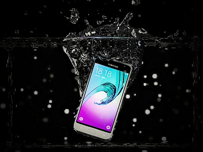Phone Water Drop Simulation 3d 3dmodeling blender mockup phone product samsung simulation water water simulation