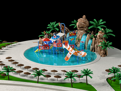 Waterpark 3d 3dmodeling b3d blender blender3d funpark waterpark