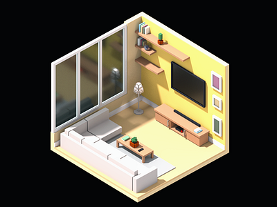 Voxel Living Room 3d 3dmodeling living lowpoly magicavoxel room voxel