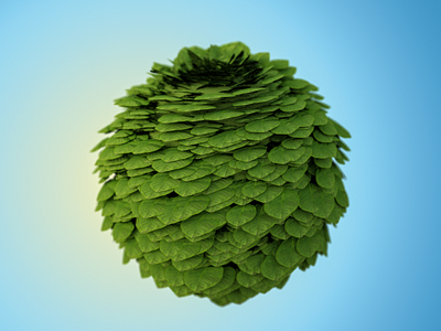 Ball of leaves 3d b3d blender leaf leaves lowpoly pbr textures