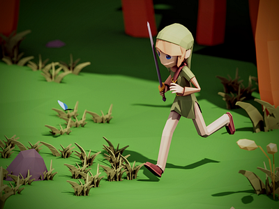 Run Link, run! 3d 3dmodeling b3d blender link low poly lowpoly nintendo wii zelda