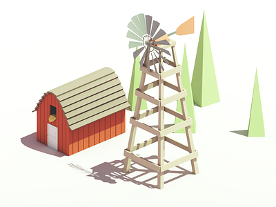 Farm Pack 001 - Render 001 3d 3dmodeling ar b3d blender cc0 free gamedev indiedev low poly lowpoly vr