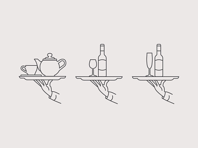 Service Icons brunch champagne drinks food icon icons lineart lines restaurant service vector wine