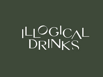 Illogical Drinks logo trial one branding identity logo typography