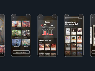 Magic The Gathering - Deck Builder App app bader design interaction mobile oskar oskarbader ui userinterface ux