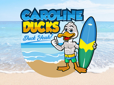 Caroline Duck cartoon character design logo mascot vector