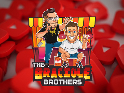 The Braciole Brothers Youtuber Logo cartoon character design logo mascot youtube youtuber