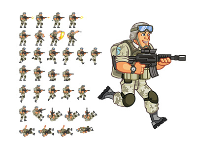 FREE Army Soldier PNG Sprites by MIUSOFT