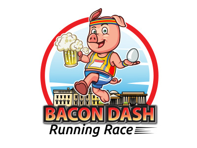 Bacon Dash Logo cartoon logo mascot