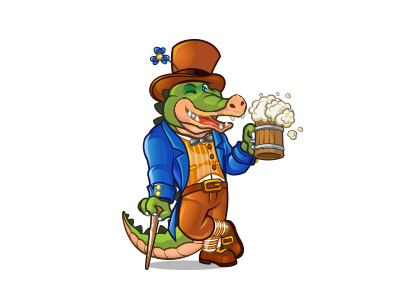 Irish Gator brand crocodile gator icon irish logo mascot