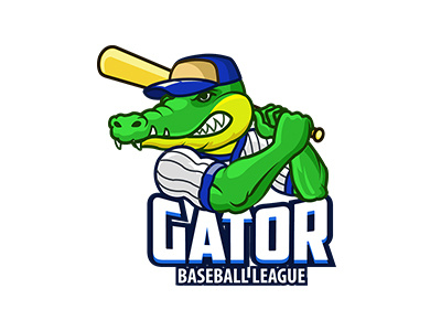 Gator Baseball aligator baseball buaya cartoon crocodile gator logo mascot sport sticker